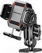 BRCOVAN Anti-Theft Phone Mount Holder with Vibration Dampener [Camera Friendly] [1s Lock & Release], with Aluminum Diamond Base & Medium Arm for Car Boat Truck Motorcycle UTV ATV Fit 5.4-7.2'' Phone