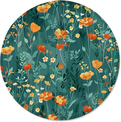 ITNRSIIET Round Mouse Pad with Stitched Edge Premium-Textured Waterproof Non-Slip Rubber Base Desktop Protection Mat Diameter 8.7 inches, Beautiful Flowers