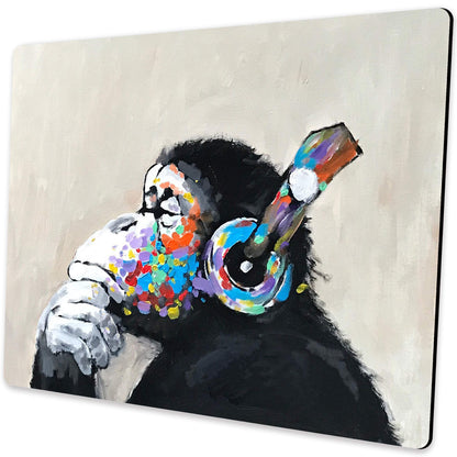 SHALYSONG Gorilla Oil Painting Mouse Pad, Non-Slip Small Computer Mousepad