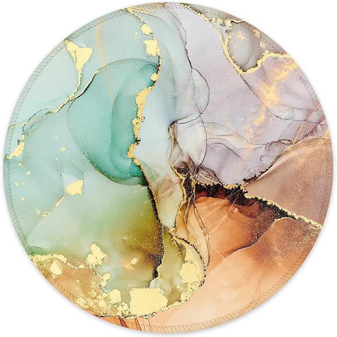 ITNRSIIET Round Mouse Pad with Stitched Edge Premium-Textured Waterproof Non-Slip Rubber Base Desktop Protection Mat Diameter 8.7 inches, Abstract Texture