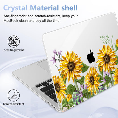 Lepeoac for MacBook Pro 16 inch Case 2019 2020 Release Model A2141, Plastic Hard Shell Cover with Keyboard Cover & Screen Protector for MacBook Pro 16 inch with Touch Bar & Touch ID, Sunflowers