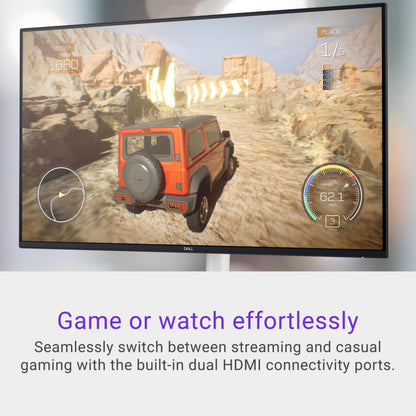 Dell S2725HS 27 Inch Monitor, FHD (1920x1080) Display, 100Hz Refresh Rate, 1500:1 Contrast Ratio, TÜV Rheinland Eye Comfort 4 Star, Integrated 2x5W Speaker, Height/Tilt/Swivel/Pivot- Ash White Color