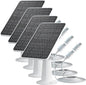 Solar Panel Charger Compatible with Eufycam 3/3C/2C/2C Pro/E40/E20/2/2 Pro/E/L20/L40/Solo/SoloCam Spotlight, 5W Solar Panel for Eufy Camera, Micro USB & USB-C Port, 9.8ft Cable, P65 Waterproof, 4 Pack
