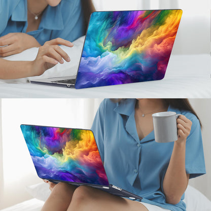 Mektron for 2026 MacBook Air 13-inch M5 Laptop Case A3449 with 13.6-inch Liquid Retina Display Fits 2025 A3240 M4 2024 A3113 M3 2023 A2681 M2 Printed Hard Shell for MacBook Air 13.6", Rainbow Cosmic