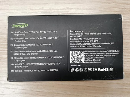 FN955 1TB NVMe SSD M.2 2280 PCIe Gen4x4, Up to 7300MB/s, 3D NAND TLC Flash Internal Solid State Drive, Configure SLC Cache, Storage and Memory Expansion for PS5 Laptop Desktop
