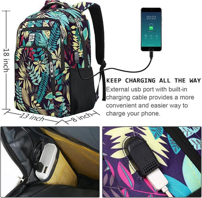 Laptop Backpack,Business Travel Anti Theft Slim Durable Laptops Backpack with USB Charging Port,Water Resistant College Computer Bag for Women & Men Fits 15.6 Inch Laptop and Notebook