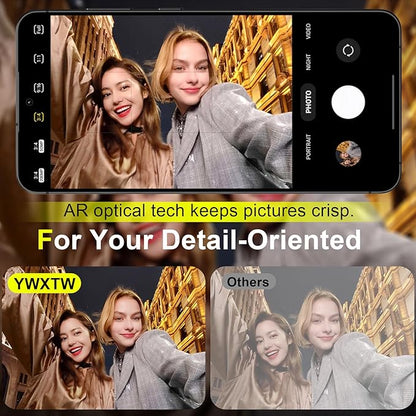 YWXTW Camera Lens Protector for Samsung Galaxy S25+ Plus Accessories [1:1 Fit & Ultra Clarity] 9H Tempered Glass Metal Individual Ring Camera Cover Screen Protector, Case Friendly (Black)