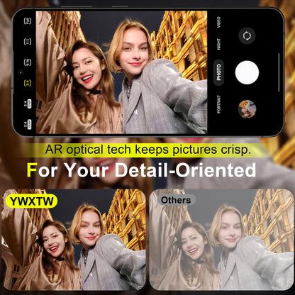 YWXTW Camera Lens Protector for Samsung Galaxy S25+ Plus Accessories [1:1 Fit & Ultra Clarity] 9H Tempered Glass Metal Individual Ring Camera Cover Screen Protector, Case Friendly (Navy)