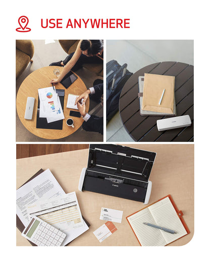Canon imageFORMULA R10 - Portable Document Scanner, USB Powered, Duplex Scanning, Document Feeder, Easy Setup, Convenient, Perfect for Mobile Users, White