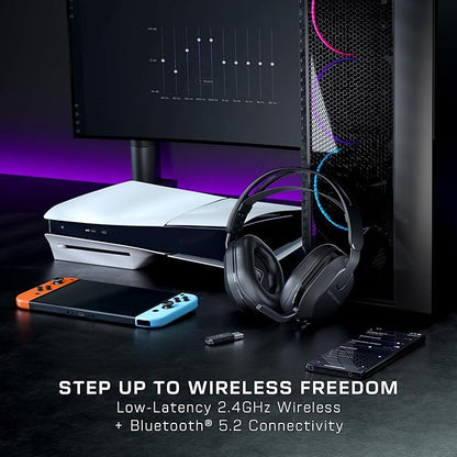 Turtle Beach Stealth 500 Wireless Amplified Gaming Headset for PS5, PS4, PC, & Mobile – 40-Hr Battery, Bluetooth, Memory Foam Cushions, Flip-to-Mute Mic, EQ Presets, Companion App – Black