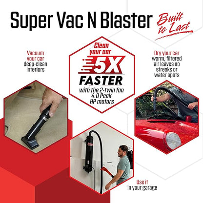 MetroVac Super Vac N Blaster Vacuum: Super Vac N Blaster 8.0 Peak HP, Model SVNB: Full Size Vac N Blaster 8.0 Peak HP Vacuum Clean