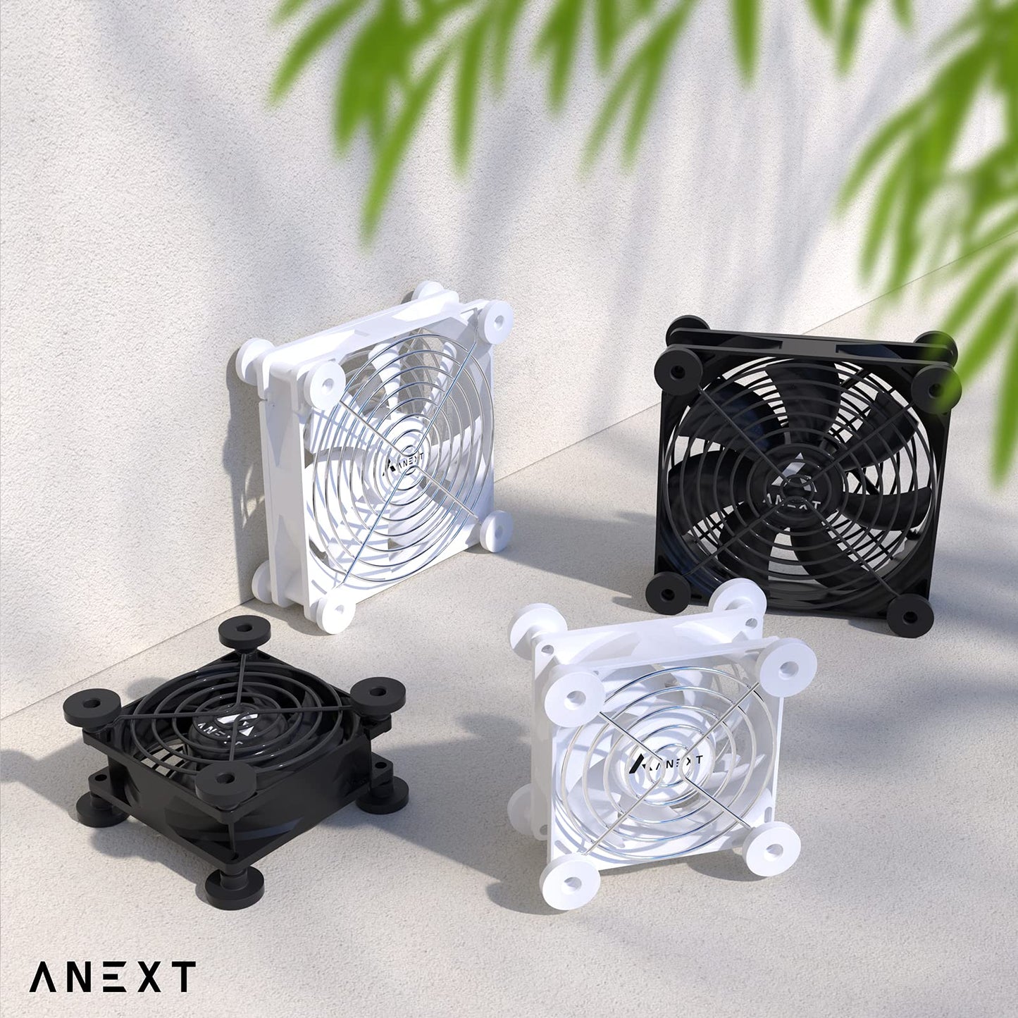 ANEXT, USB Fan, USB Computer Fan, Silent Fans for Receiver DVR PlayStation Xbox Computer, (80mm,White Dual Packs)