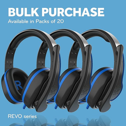 ThinkWrite Technologies TWT Audio REVO Headset, Premium Wired Over-Ear Headset, Noise Reducing Headset with Mic Boom (3.5MM) - 20 Pack