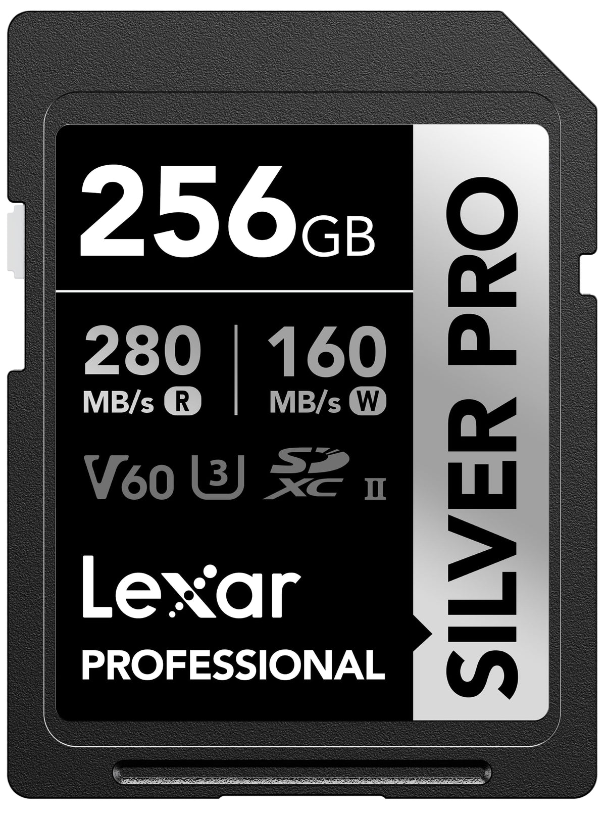 Lexar 256GB Silver SD Memory Card, 225MB/s Read, 4K, V30, U3, UHS-I