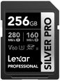 Lexar 256GB Silver SD Memory Card, 225MB/s Read, 4K, V30, U3, UHS-I