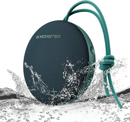 Monster Bluetooth Speaker, IPX8 Shower Speaker Waterproof, Bluetooth 5.4 with Loud HD Sound and Robust Bass, Extra Long Playtime Punchy, for Home, Beaches Portable Wireless Outdoor Speakers