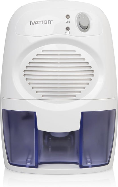 Ivation IVADM10 Powerful Small-Size Thermo-Electric Dehumidifier - for Smaller Room, Cupboard, Basement, Attic, Stored Boat, RV, Antique Car,White