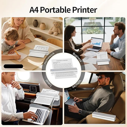 iDPRT Portable Thermal Printer,203DPI Wireless Bluetooth Small Printers for Travel,Office,Vehicles,Support 8.5" x 11" US Letter&A4 A5 Size, Compatible with Smartphone & Laptop