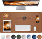 Leather Desk Pad Blotter,Mouse Pad,Office Desk Mat, Non-Slip PU Leather Desk mat,Large Desk mat,Waterproof Keyboard mat for Office/Home/Decor (Brown,35" x 17")
