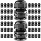 QILIPSU 10pcs M12L Long Thread Cable Gland Waterproof IP68 Nylon Strain Relief Cord Grip Cable Pass Through Wire Connector