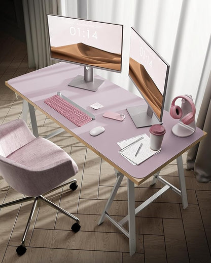 YSAGi Leather Desk Pad Protector, Office Desk Mat, Large Mouse Pad, Non-Slip PU Leather Desk Blotter, Laptop Desk Pad, Waterproof Desk Writing Pad for Office and Home(Grayish Lavender, 47.2" x 23.6")