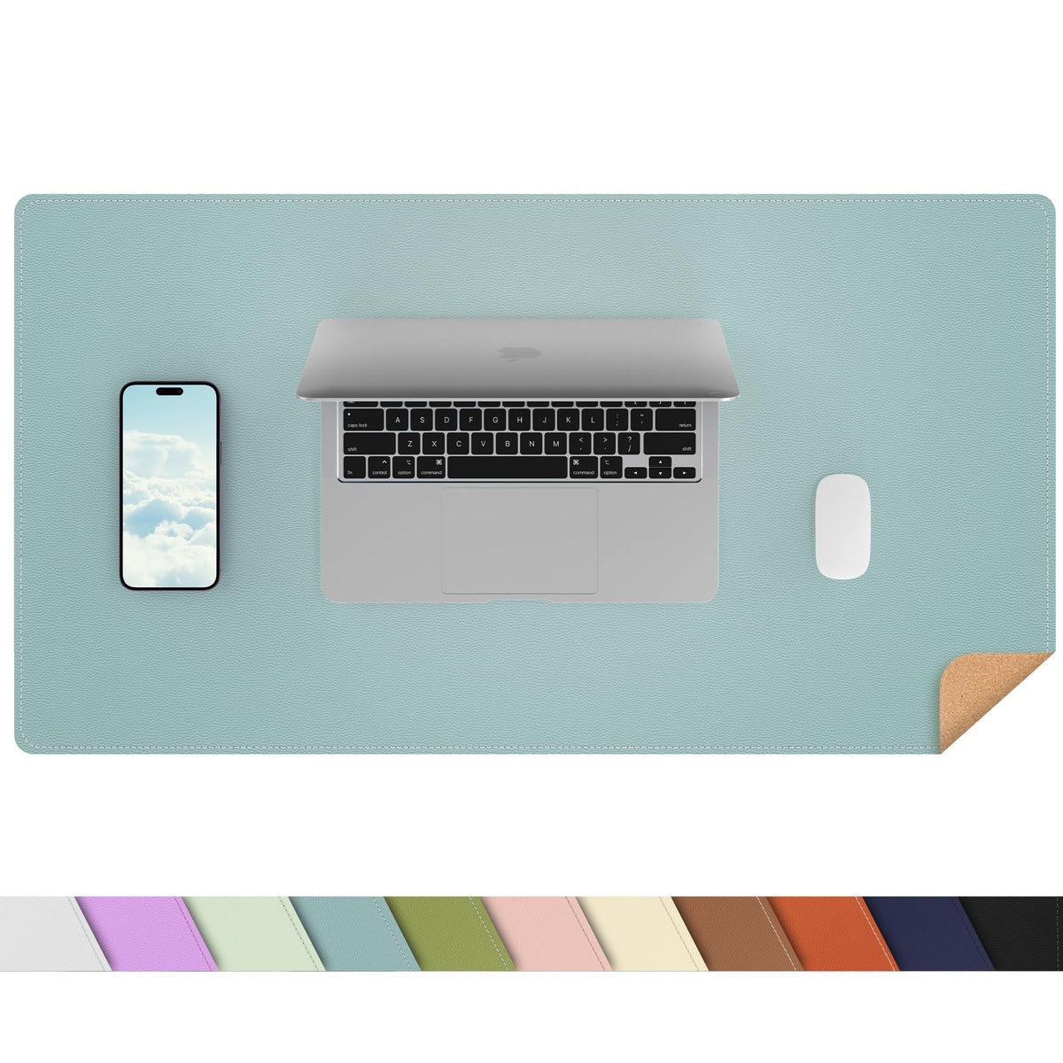 AFIING Leahter Desk Pad 47" x 17", Red,Desk Cover mat