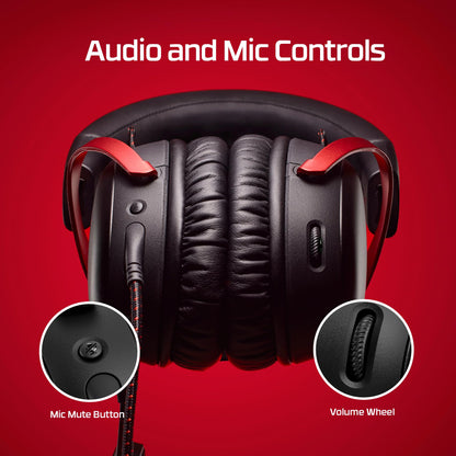 HyperX Cloud III – Wired Gaming Headset, PC, PS5, Xbox Series X|S, Angled 53mm Drivers, Spatial Audio, Memory Foam, Durable Frame, Ultra-Clear 10mm Mic, USB-C, USB-A, 3.5mm – Black/Red