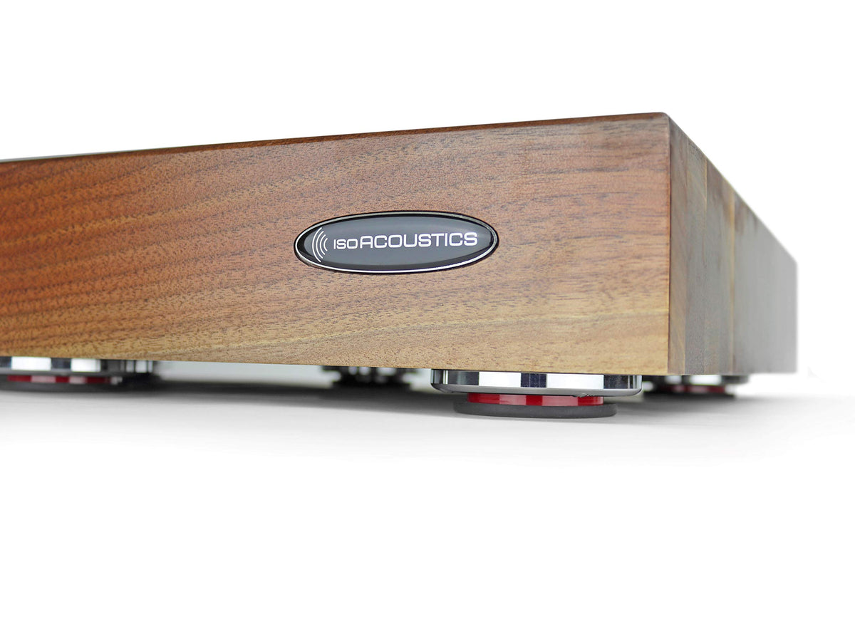 IsoAcoustics Delos Turntable Isolation Butcher Block Series: 1815W2 (18" W x 15" D x 3" H) Walnut