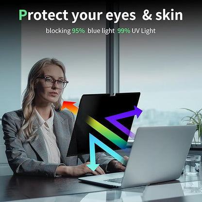 Privacy Screen for MacBook Pro 14 Inch M1/M2/M3/M4(2021-2024)-A2918 A2992 A2442 A2779,Anti Blue Light Glare Filter Removable Computer Protector, Monitor Shield Laptop Film With Camera Cover