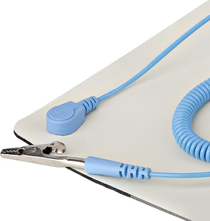 StarTech.com Anti Static Mat, ESD Mat for Electronics Repair, Anti Static Table/Desk Mat w/Detachable Grounding Wire, ANSI/ESD S 4.1, Flexible Thermoplastic Work Pad, 11x18in, TAA