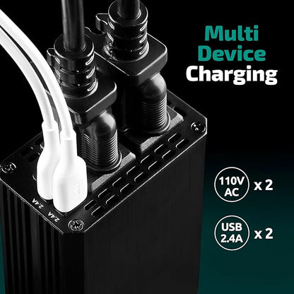 300W Car Power Inverter 12v DC to 110v AC – Car Adapter for Plug Outlet, DC to AC Converter, 4.8A Dual USB by Odoga