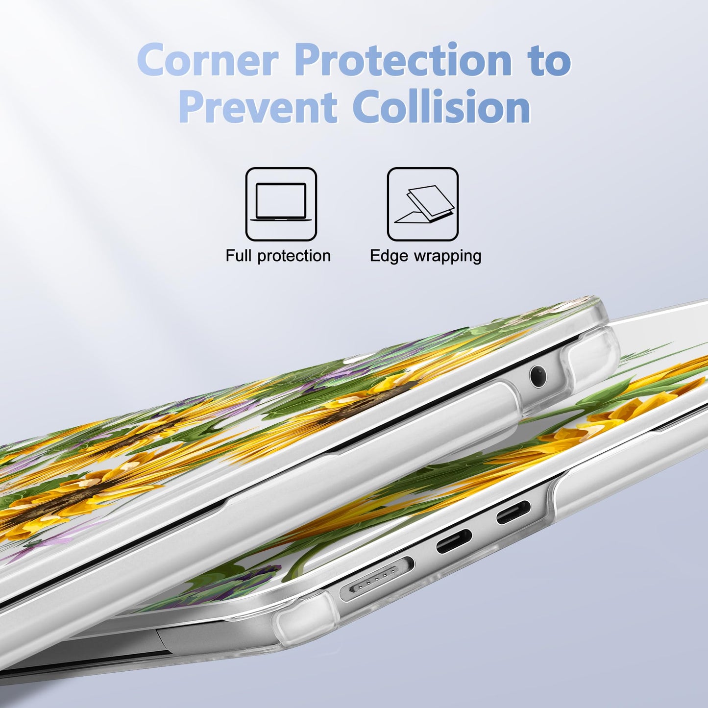 Lepeoac Case for 2026/2025/2024/2023 MacBook Air 15-inch Laptop Release M5 A3448 /M4 A3241 /M3 A3114 /M2 A2941, Stylish Protective Hard Shell Cover for MacBook Air 15.3 inch, Sunflowers