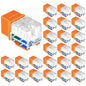 VCE UL Listed Cat6 Keystone Jacks 10Gbps 25-Pack, Orange