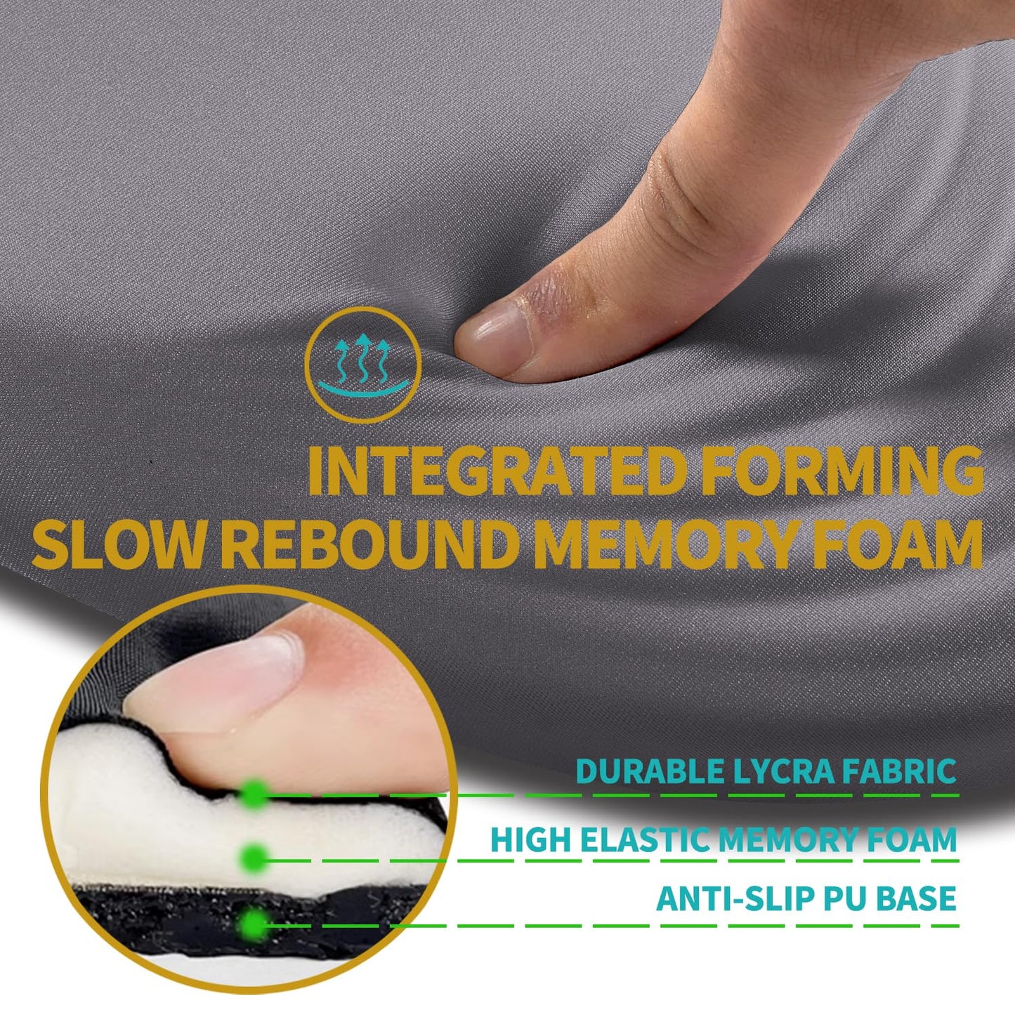 Hokafenle Ergonomic Mouse Pad Wrist Support with Stepped-Wedge Design, Wrist Rest Pain Relief Mousepad Filled with Memory Foam, Carpal Tunnel Mousepad for Wireless Mouse(12x8 inch, Light Purple Grey)