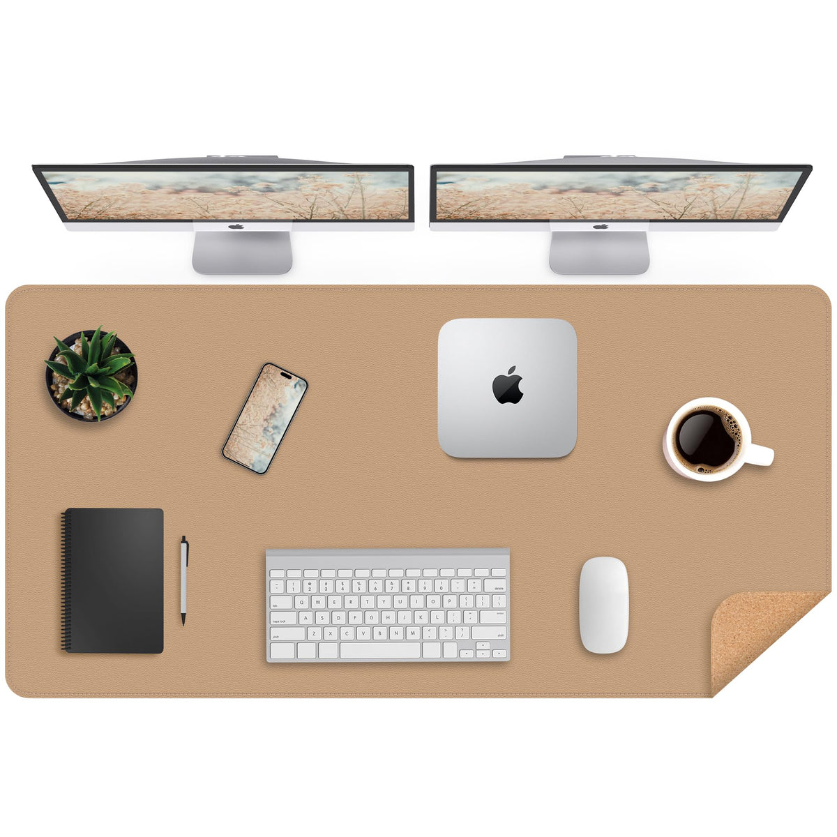 AFIING Leahter Desk Pad 47" x 17", Red,Desk Cover mat