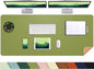 Leather Desk pad Protector, Large Desk mat with Natural Cork & PU Leather,Mouse pad,Non-Slip Office Desk Mat,Waterproof Desk Writing Pad for Office and Home (47in*23.7in, Olive Green)
