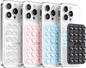 Klearlook 4PCS Magnetic Suction Phone Mount for MagSafe Case, Sticky Phone Grip Holder for iPhone, Removable Hands-Free Selfie/Video for TikTok Influencers, (Clear & Light Pink & Light Blue & Black)