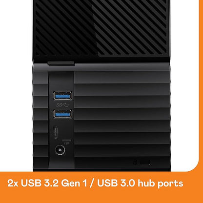 WD 44TB My Book Duo Desktop RAID External Hard Drive HDD, USB 3.1, With Password Protection and Auto Backup Software - WDBFBE0440JBK-NESN