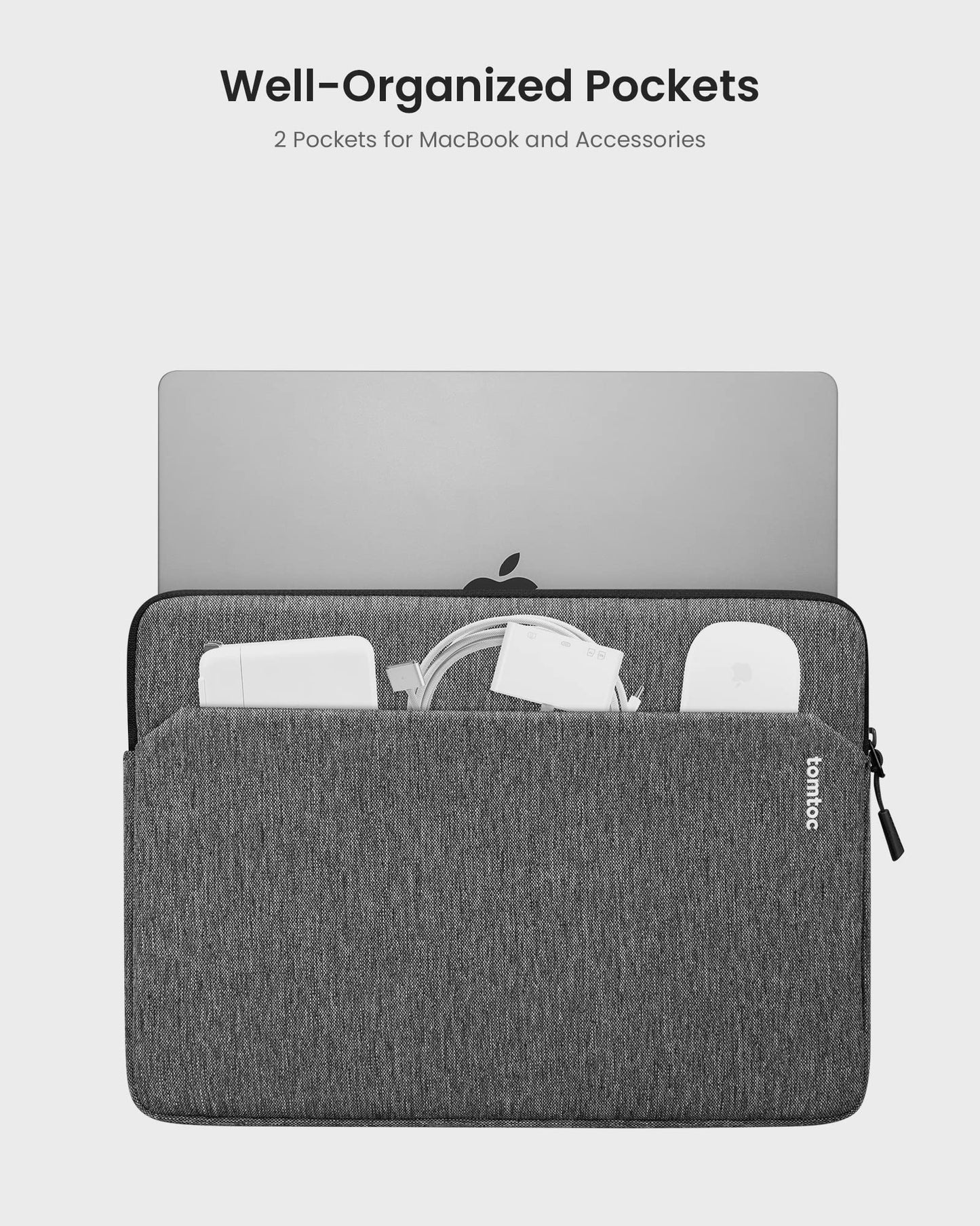 tomtoc Slim Laptop Sleeve for 14-inch MacBook Pro M5/M4/M3/M2/M1 Pro/Max 2026-2021, Water-Resistant Protective Case for 13.8 Inch Surface Laptop AI PC, Accessory Bag