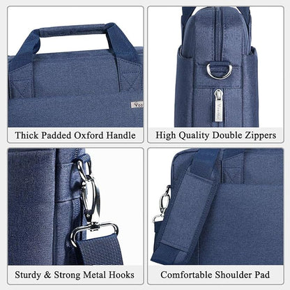 Voova Laptop Bag Case 15 15.6 16 Inch, Computer Sleeve Messenger Bag with Shoulder Strap Expandable Waterproof Business Briefcase for Men Women to Work Travel School, Fit 14-16 Inch Laptop, Blue
