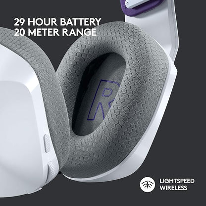 Logitech G733 Lightspeed Wireless Gaming Headset, Suspension Headband, Lightsync RGB, Blue VO!CE Mic, PRO-G Audio – White, Gaming Headset Wireless, PC, PS5, PS4, Switch Compatible