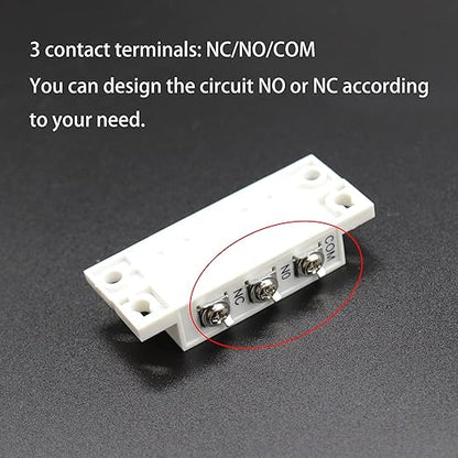 Magnetic Reed Switch NC NO COM Surface Mount Wired Door Window Contact Sensor with Cover for Home Security and Burglar Alarm Systems MC-31 5pcs