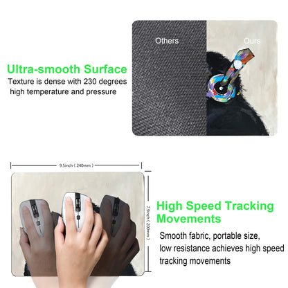SHALYSONG Gorilla Oil Painting Mouse Pad, Non-Slip Small Computer Mousepad