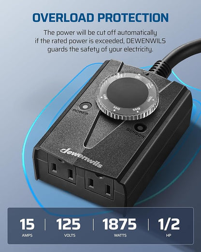 DEWENWILS Dusk to Dawn Light Timer,2-Prong Grounded Outlet