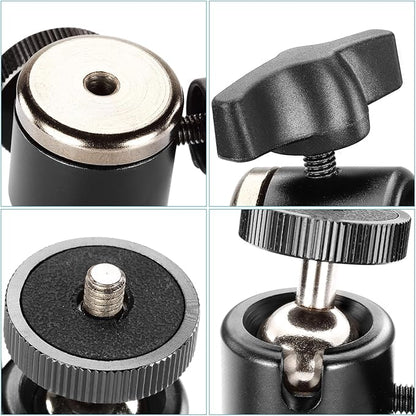 Neewer® Aluminum Alloy 360 Degree Rotating Swivel Mini Ball Head with 1/4" 3/8" Thread Base Mount for DSLR Camera Like Canon,Nikon,Sony/Camcorder/iPhone 6s/6/5S/5/4S/4,Gopro HD Hero 1/2/3/3+/4