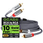 GEARit RCA Cables 1ft OFC, RCA Cables Car Audio with Dual Shielding & Gold-Plated Connectors, RCA Cable for Subwoofer Cable, Hi-Fi System, Amplifier, Active Speakers, Gaming Consoles