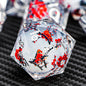 ARUOHHA DND Resin Dice Set 7Pcs Handmade Glitter Inclusions Sharp Edge Dragons Dice with Box, Role Playing Game RPG Lightning Polyhedral Dungeons D and D Dice Set
