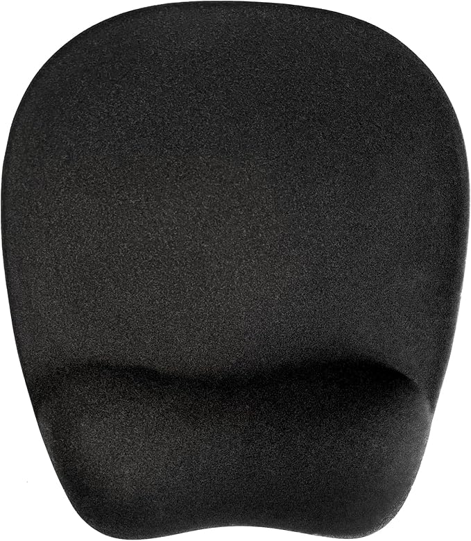 Ergonomic Mouse Pad with Wrist Support Memory Foam Black Mousepad with Wrist Rest, Pain Relief Mouse pad for Laptop, Comfortable Mousepads with Non Slip Base for Gaming, Office&Home, 9.3x8in