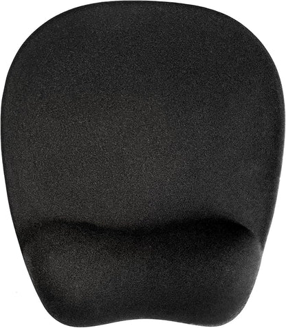 Ergonomic Mouse Pad with Wrist Support Gel Mousepad with Wrist Rest, Soft Black Computer Mouse Pad for Laptop, Pain Relief Mousepads with Non-Slip PU Base for Gaming, Home& Office, 9.9x8.8in, Round