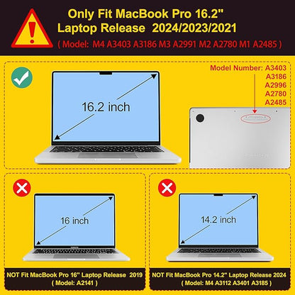 Lepeoac Case for 2026-2021 MacBook Pro 16-inch M5, Swirling Rainbow